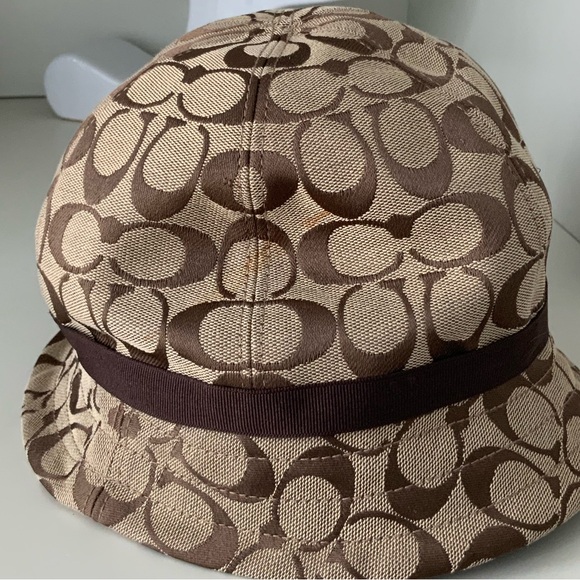 Vintage Y2K Early 2000’S COACH Monogram C Brown Bucket Hat Size M/L Women’s - Picture 16 of 16